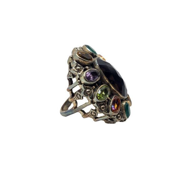 Nicky Butler Sz 6 RAJ Gemstone Ring Smokey Quartz Numbered .925 Sterling Silver - Picture 4 of 9